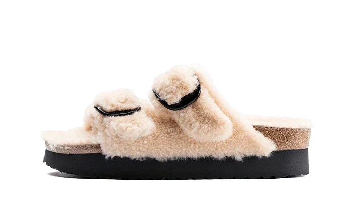 Birkenstock Arizona Big Buckle Shearling Teddy Eggshell