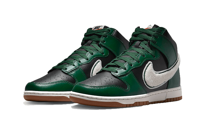 Nike Dunk High Chenille Swoosh Black Green