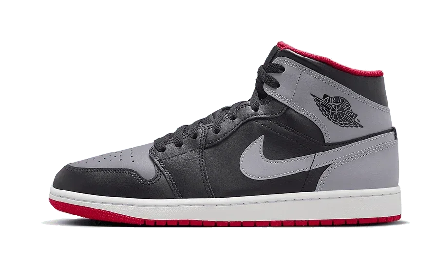 Air Jordan 1 Mid Black Grey Red