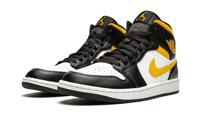 Air Jordan 1 Mid White Pollen Black