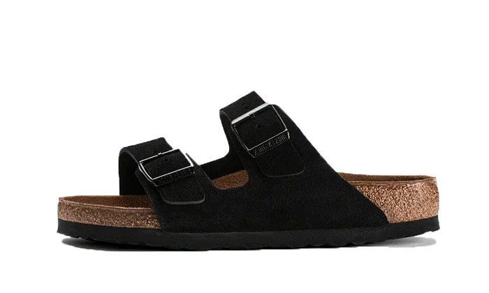 Birkenstock Arizona Suede Leather Soft Footbed Black