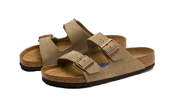 Birkenstock Arizona Suede Leather Soft Footbed Taupe