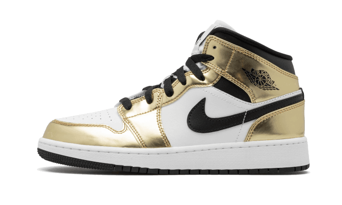 Air Jordan 1 Mid White Metallic Gold